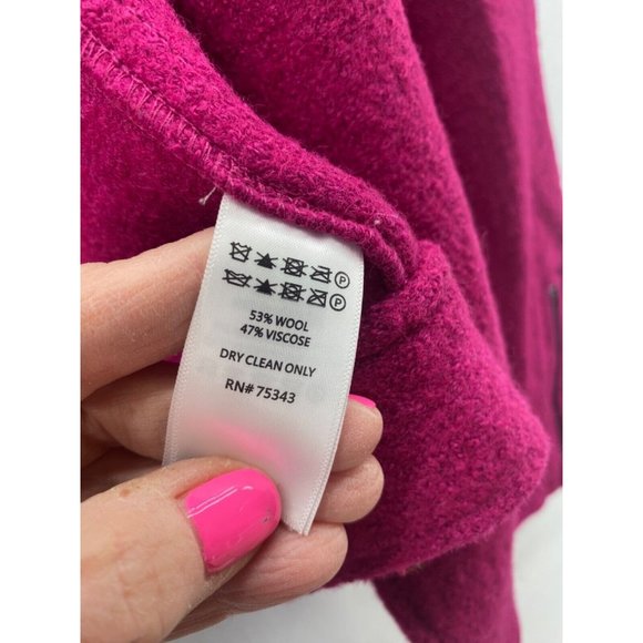 TAHARI Womens Fuchsia Moto Jacket Wool Size Small - Picture 4 of 8